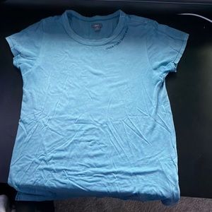 Aerie blue embroidered t shirt